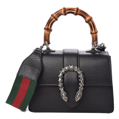 Gucci Dollar Calfskin Crystal Web Mini Dionysus Bamboo Top Handle Bag Black Black Diamond 1 of 10