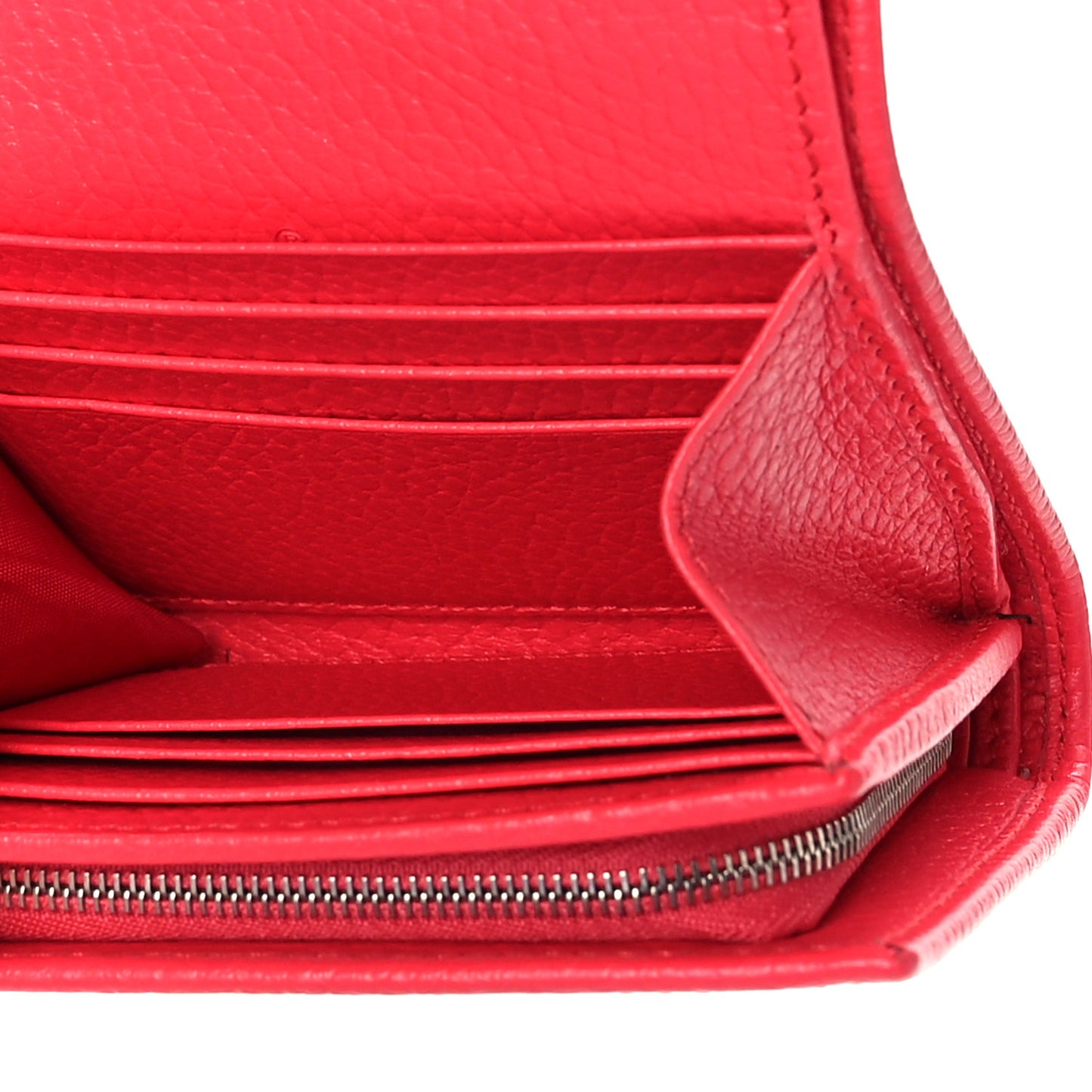 Dollar Calfskin Enamel Monochrome Medium GG Marmont Wallet Runway Coral