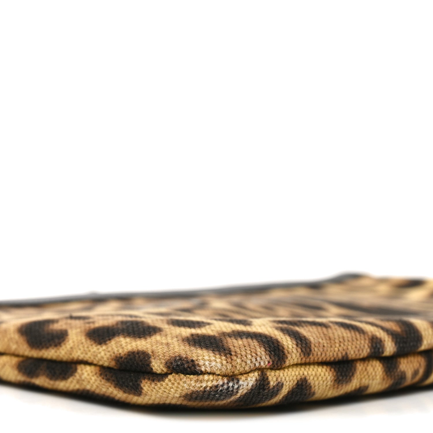 Saint Laurent Canvas Leopard Print Rive Gauche Zipped Pouch Natural Black 7 of 8
