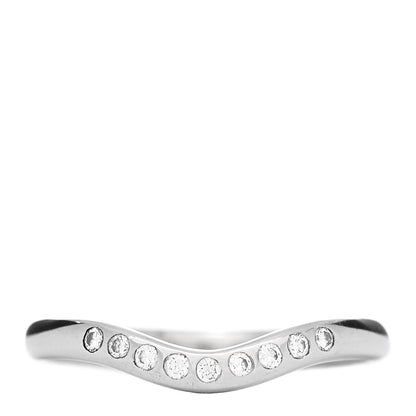 Tiffany Platinum Diamond Elsa Peretti Curved Wedding Band Ring 45 3.25 1 of 5