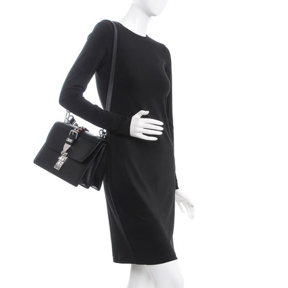 Prada Saffiano City Calfskin Studded Elektra Shoulder Bag Black Fuoco 2 of 8