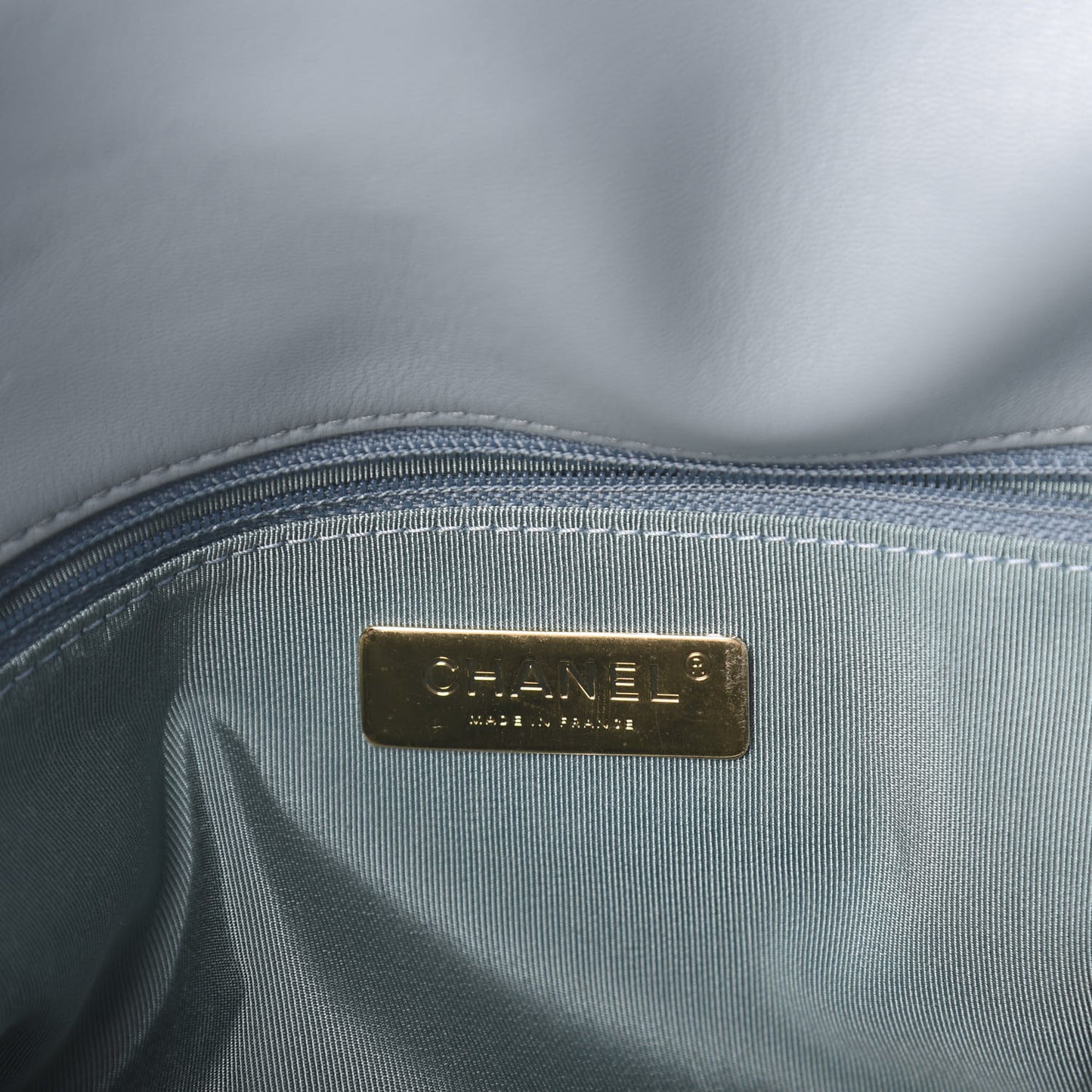 Goatskin Quilted Large 19 Flap Blue