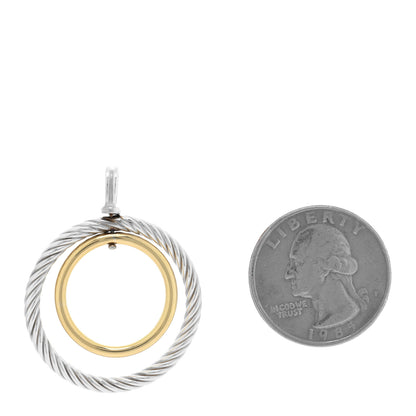 David Yurman Sterling Silver 18K Yellow Gold Mobile Circle Pendant 2 of 3