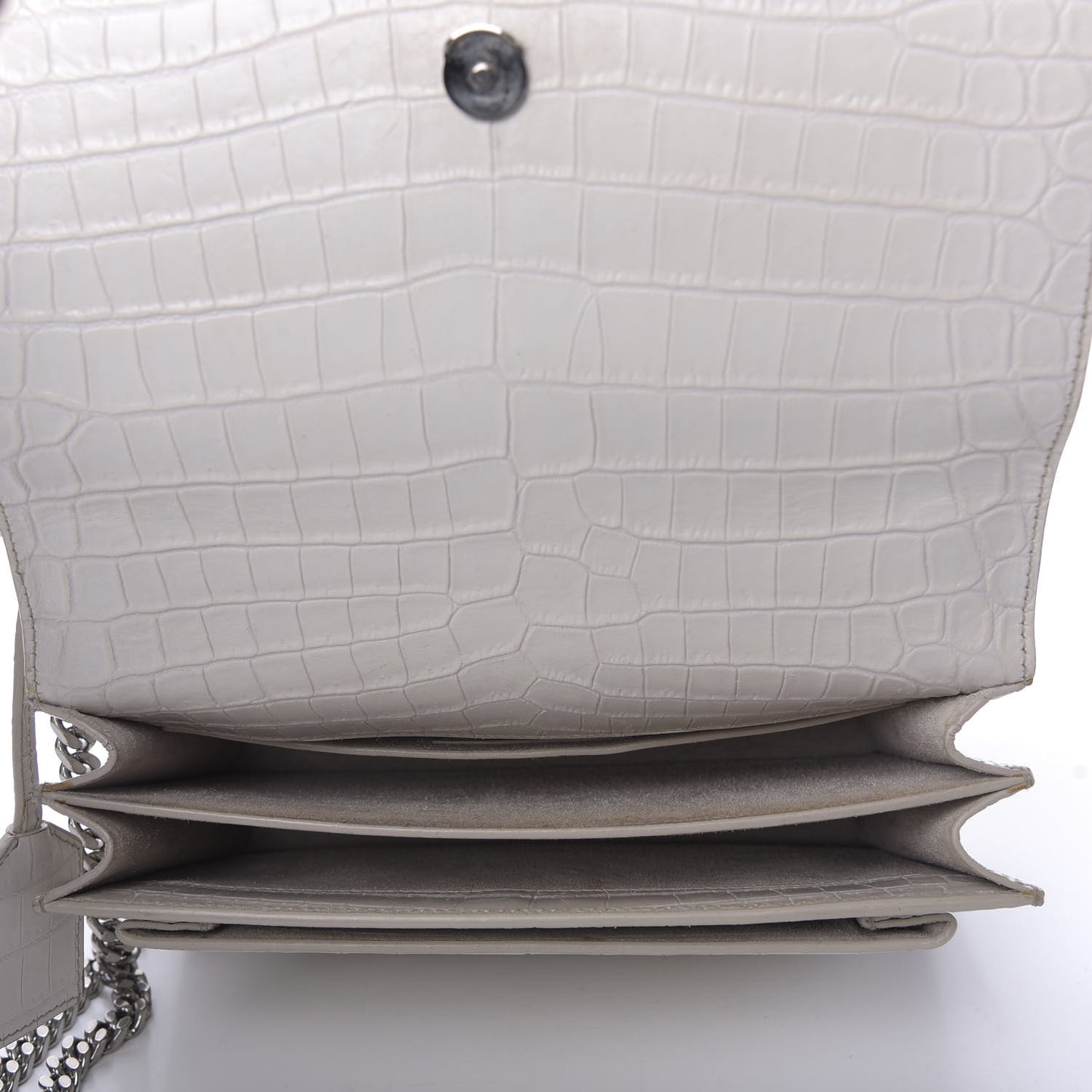 Calfskin Crocodile Embossed Medium Monogram Sunset Blanc Vintage