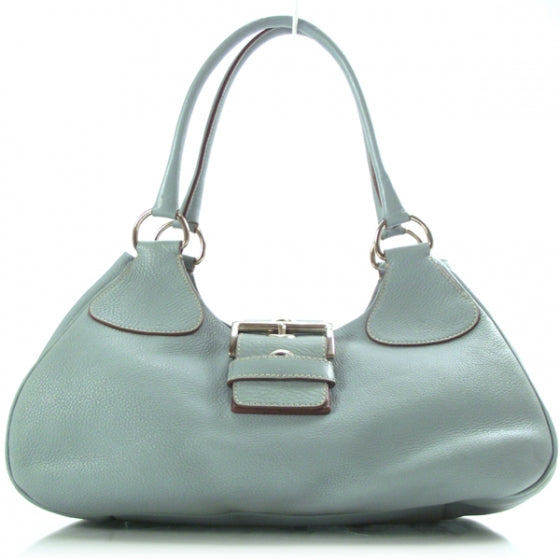 Vitello Daino Shoulder Bag Blue