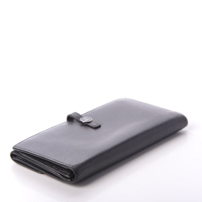Chanel Grained Calfskin CC Button Long Wallet Black 4 of 9