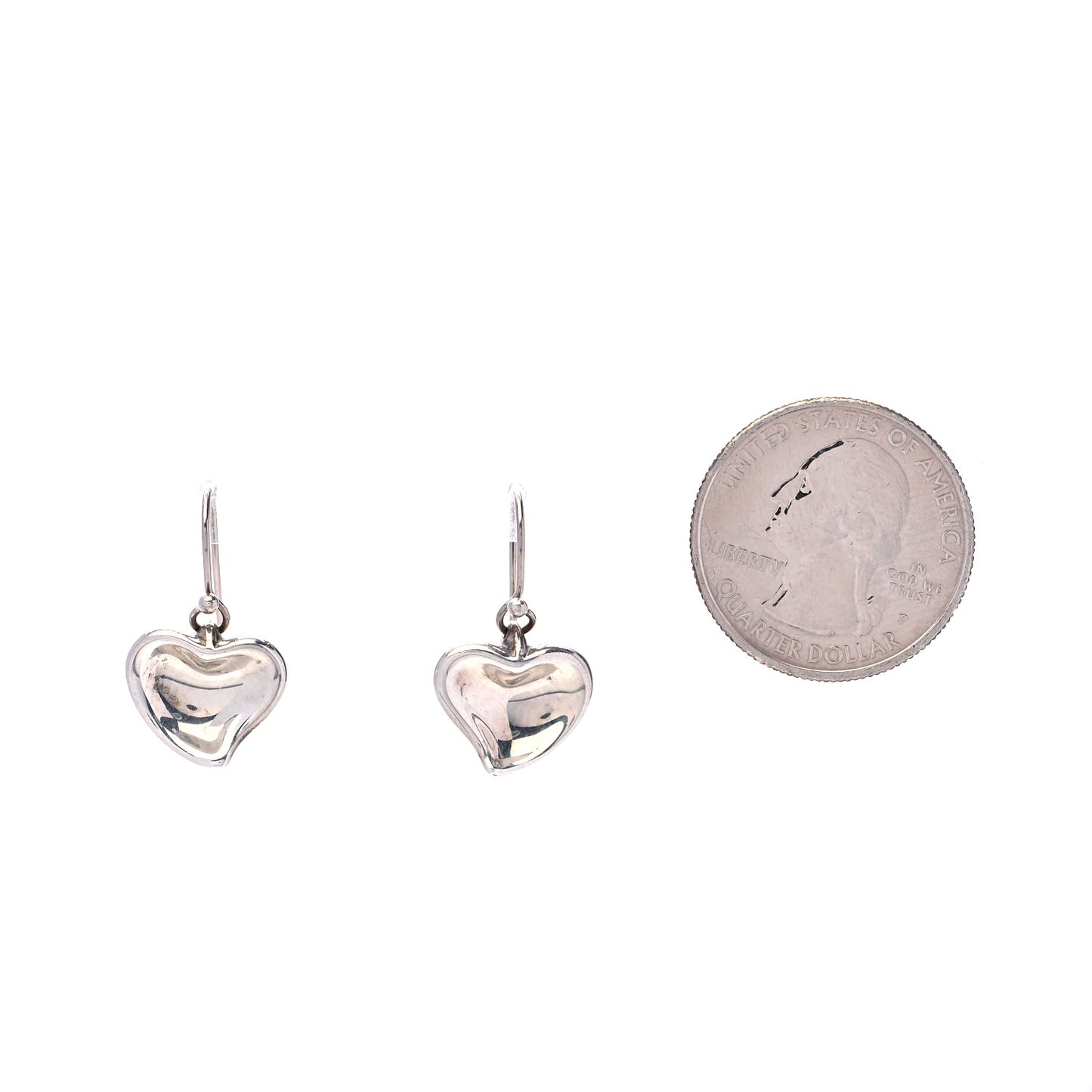 Sterling Silver Elsa Peretti Full Heart Drop Earrings