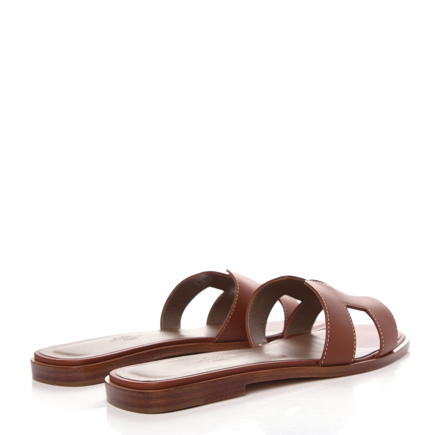 Hermes Box Calfskin Oran Sandals 38 Gold 4 of 11
