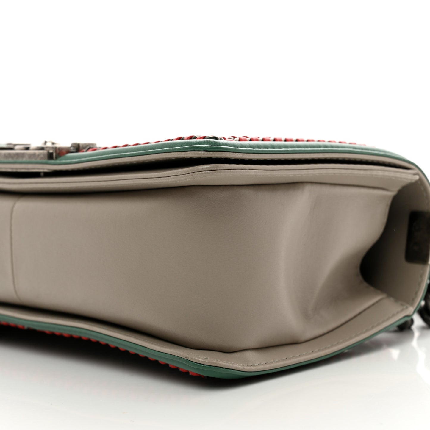 Lambskin Quilted Medium Top Handle Boy Flap Grey Green Red