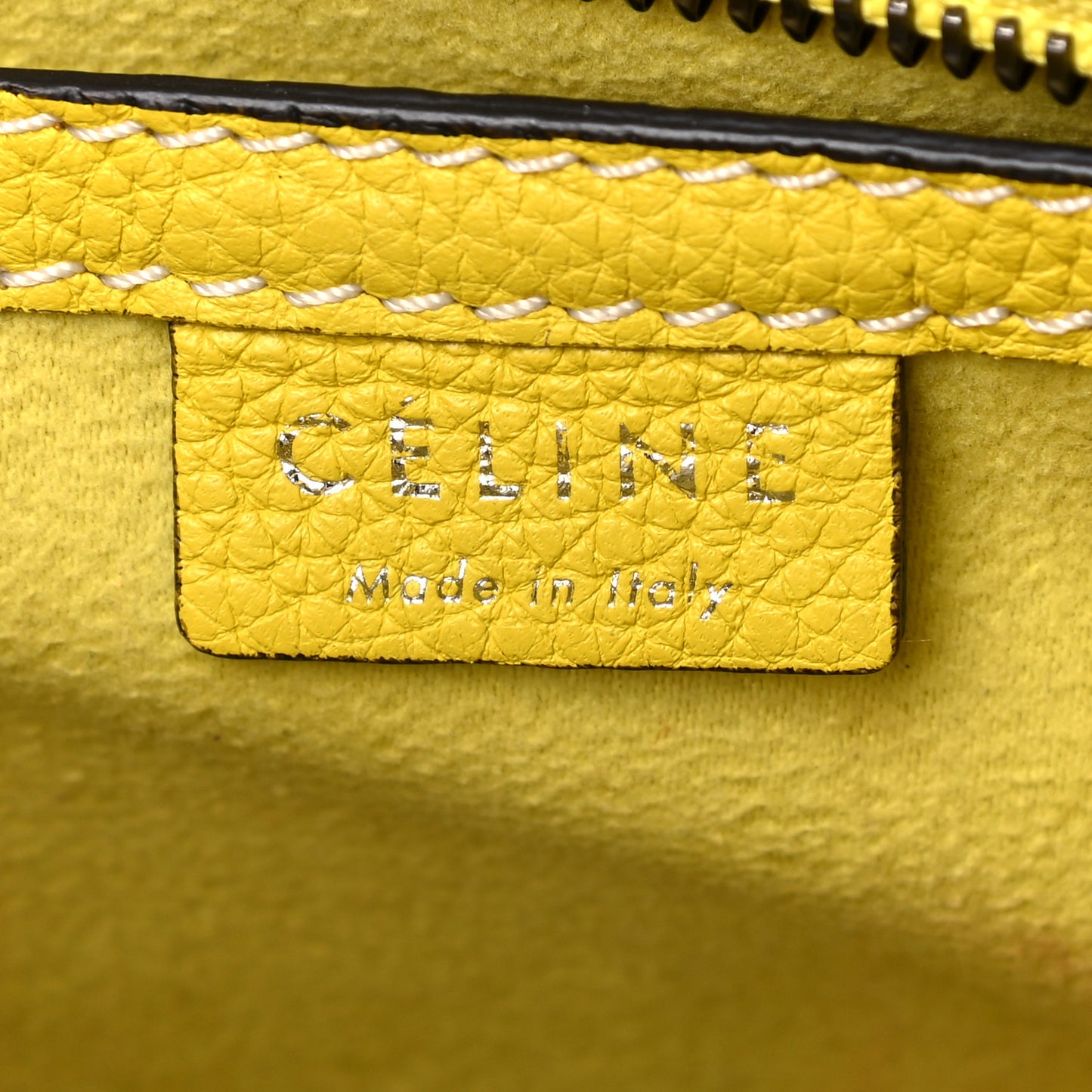 Drummed Calfskin Nano Luggage Citron