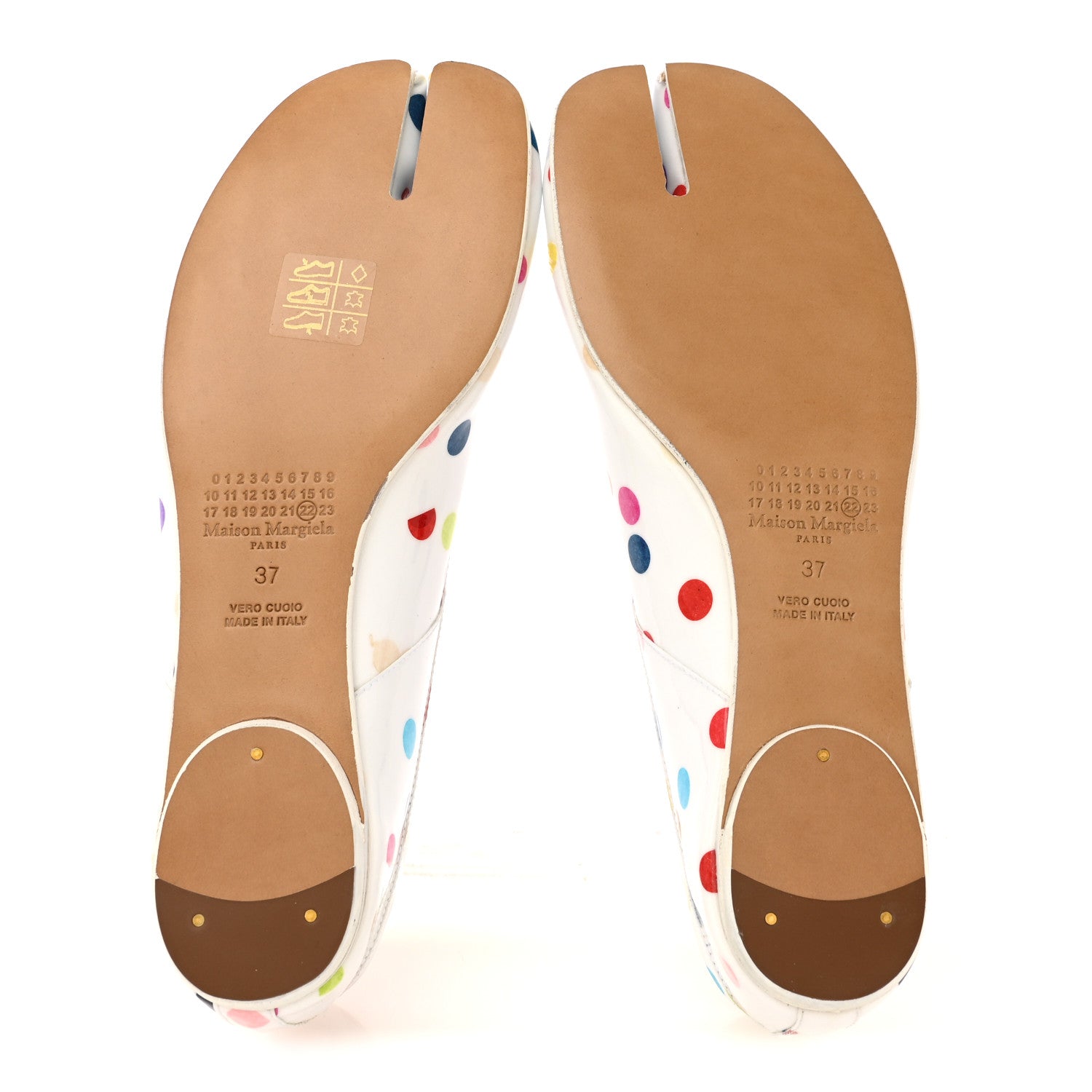 Maison Margiela Coated Canvas Confetti Printed New Ballerina Flats 37 White Multicolor 6 of 11