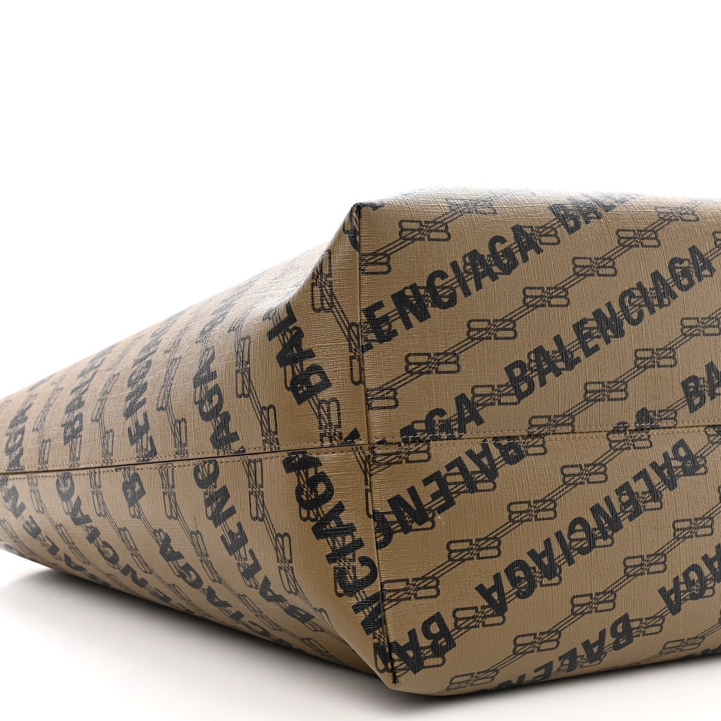 Coated Canvas BB Monogram Allover Logo Signature Tote Beige Brown Black