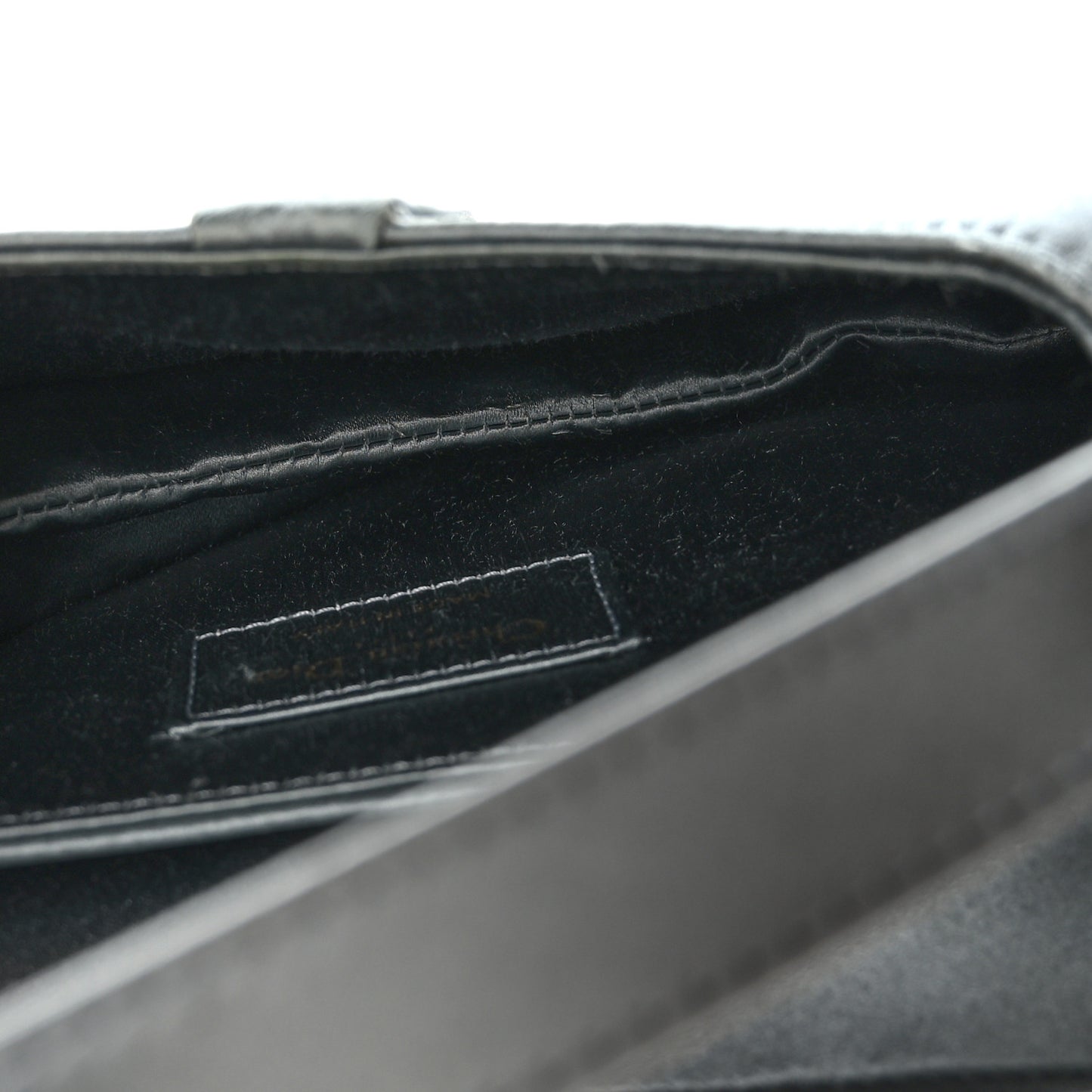 Satin Crystal Mini Saddle Bag Blue Gray