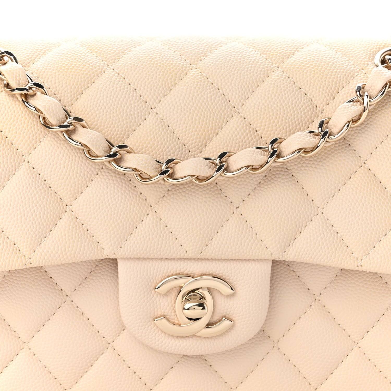 Chanel Caviar Quilted Small Double Flap Beige 8 of 10