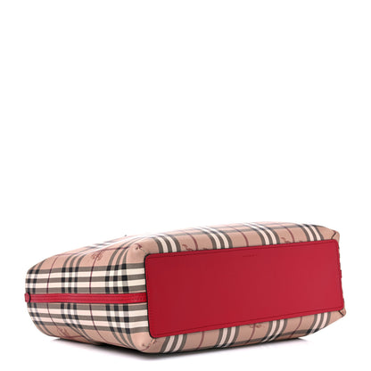 Burberry Haymarket Check Medium Reversible Tote Poppy Red 4 of 18