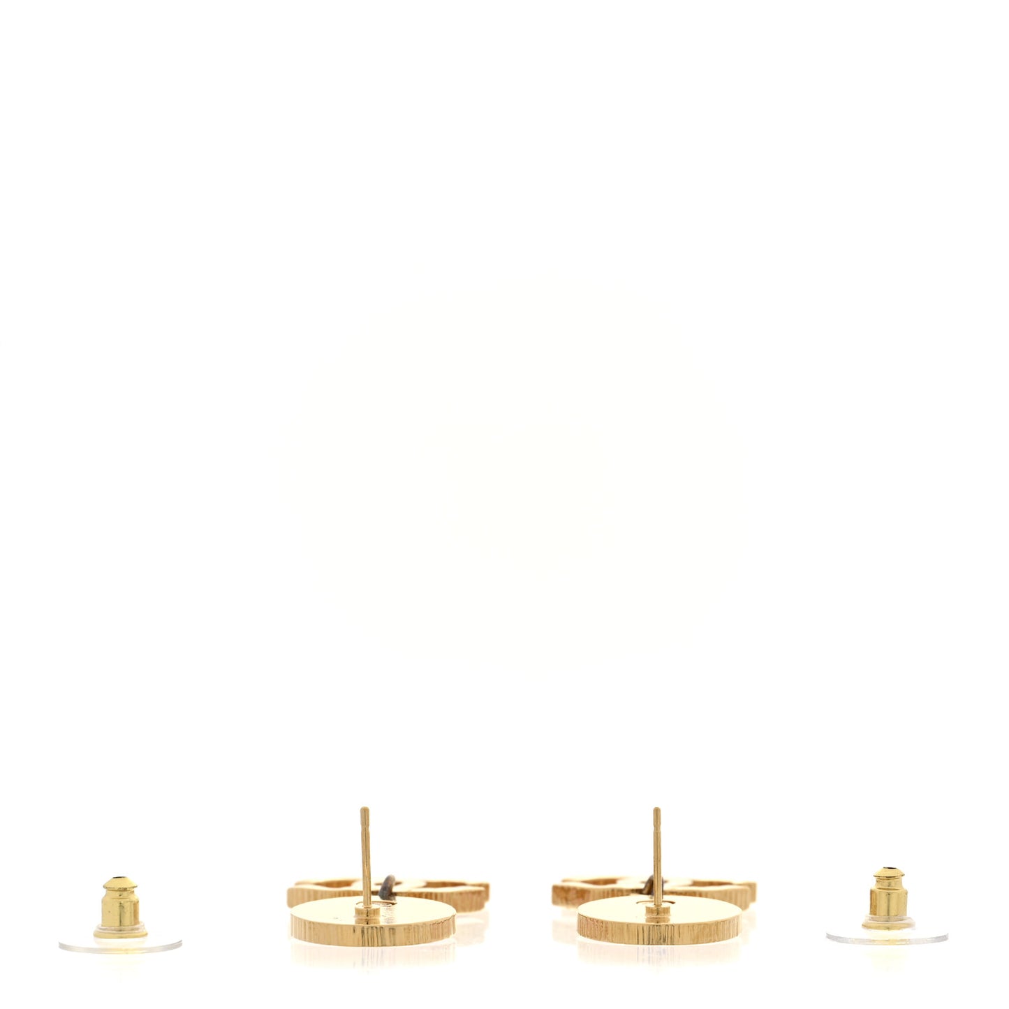 Enamel CC Drop Earrings Gold Pink