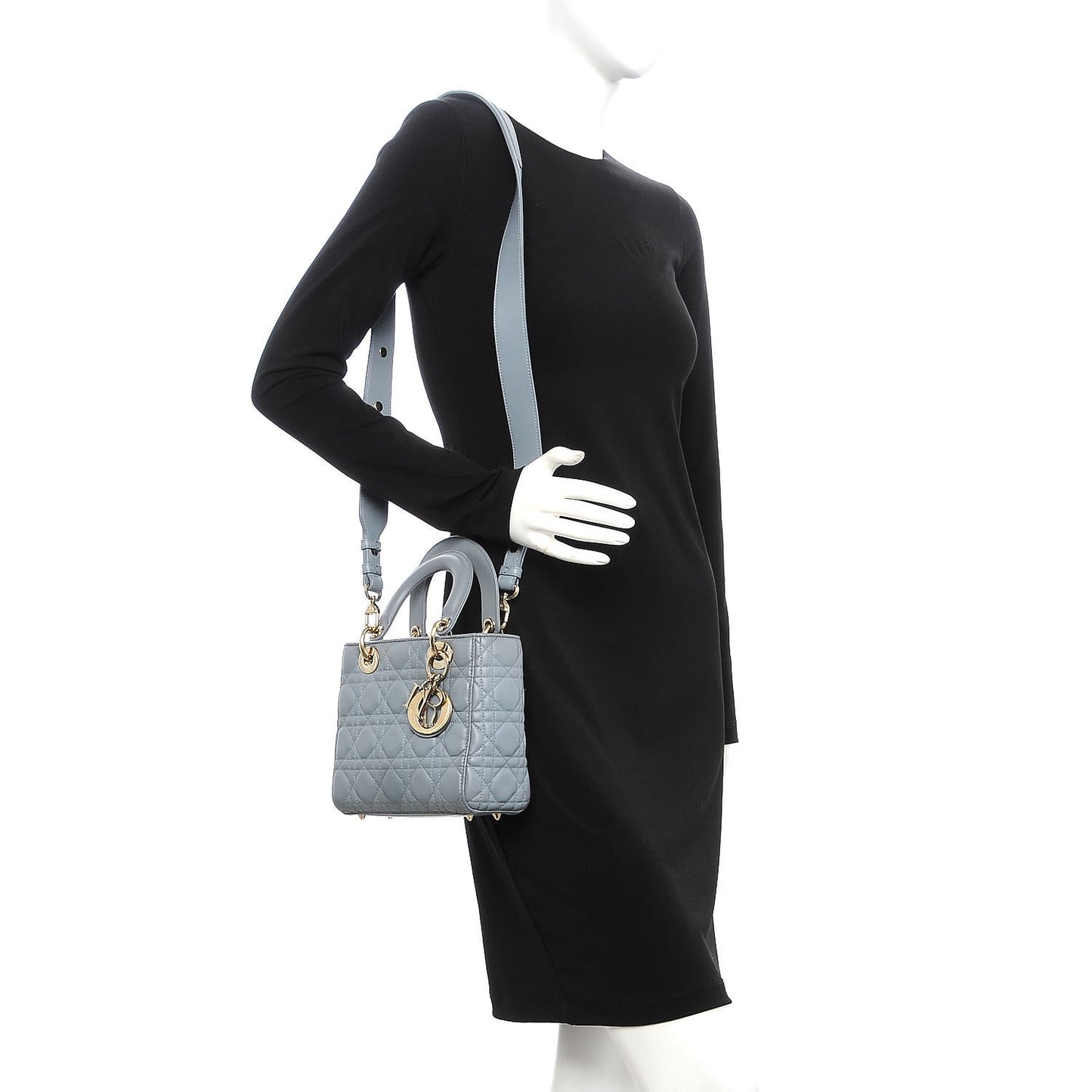 Lambskin Cannage Small Lucky Badges My Lady Dior Grey