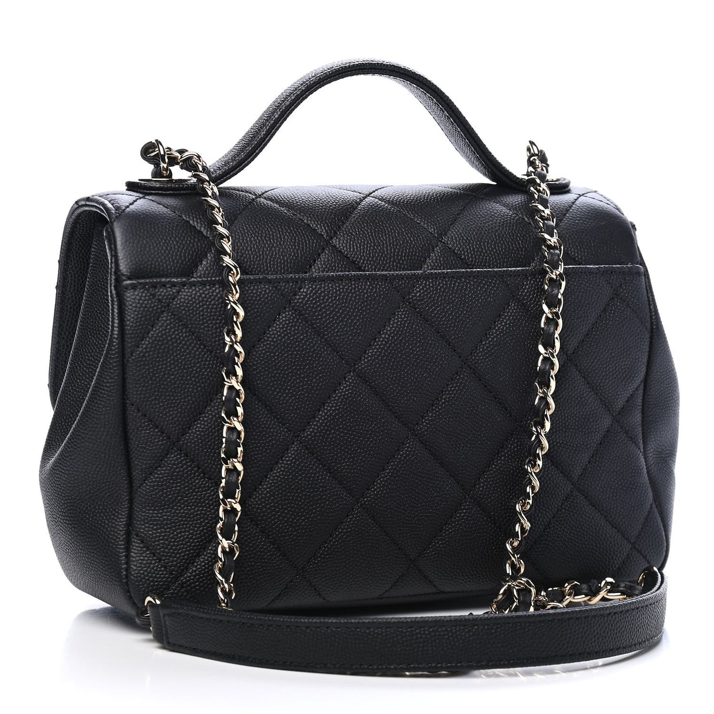 Caviar Quilted Small Business Affinity Flap Black