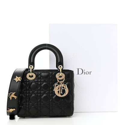 Christian Dior Lambskin Cannage Small Lucky Badges My Lady Dior Black 11 of 11
