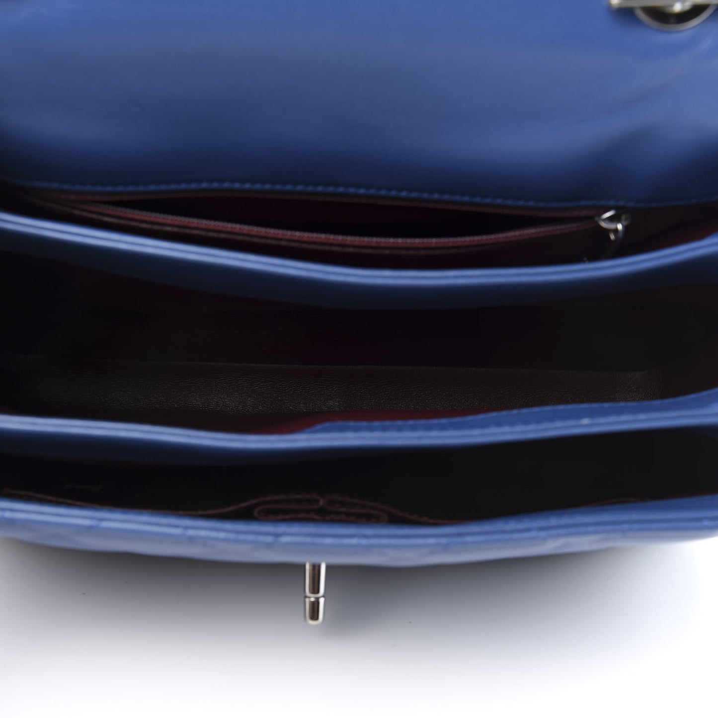 Lambskin Quilted Medium Trendy CC Flap Dual Handle Blue
