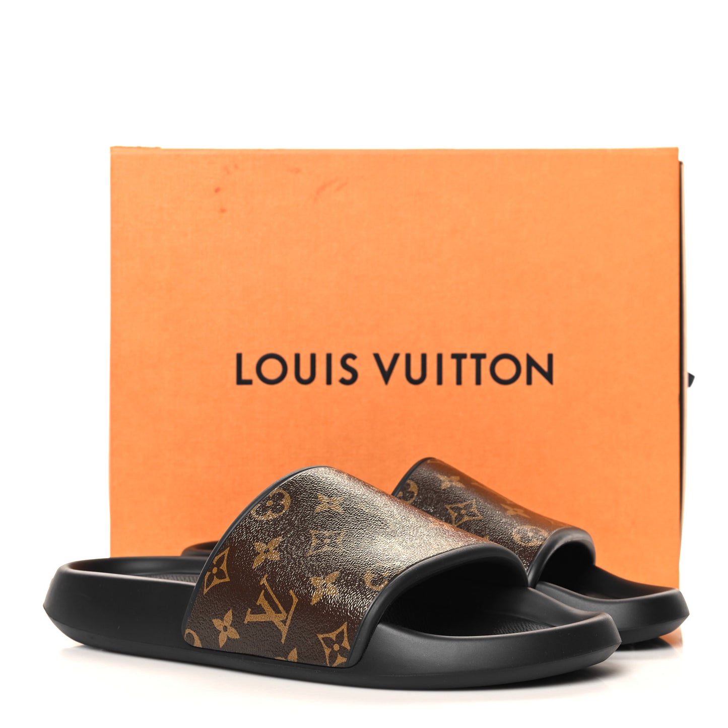 Rubber Monogram Mens Waterfront Mules 11 Macassar