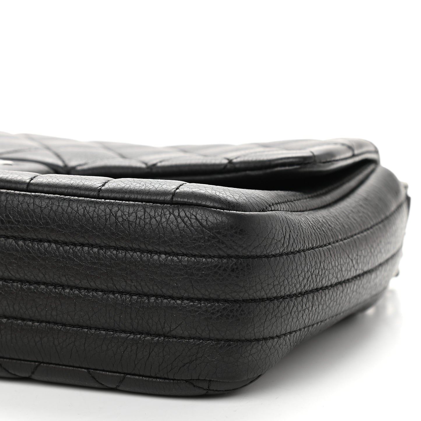 Calfskin Quilted Multi Chain Flap Black