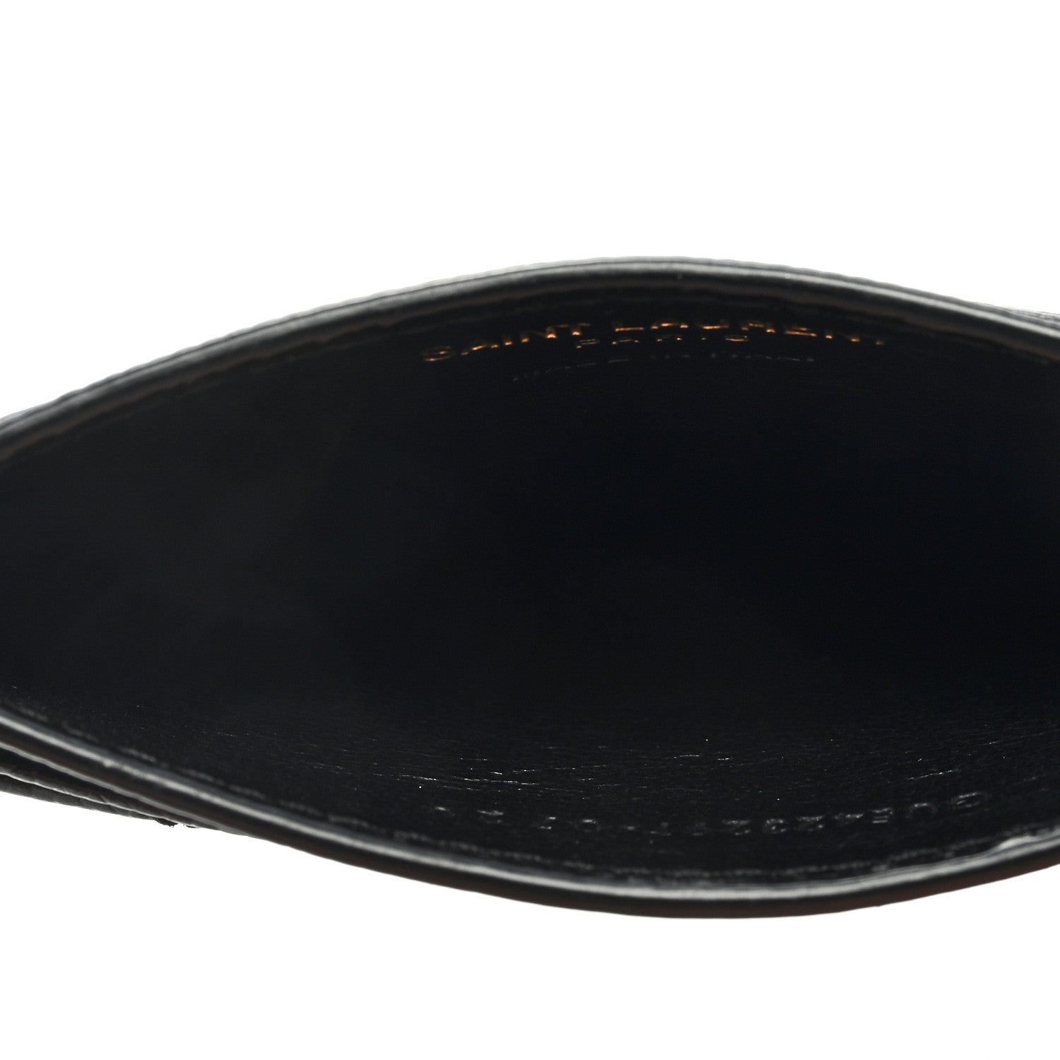 Saint Laurent Grain De Poudre Matelasse Chevron Monogram Credit Card Case Black 5 of 6