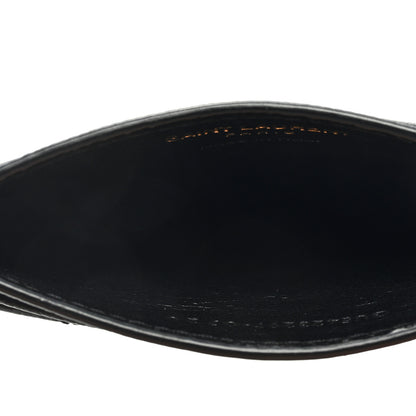 Saint Laurent Grain De Poudre Matelasse Chevron Monogram Credit Card Case Black 5 of 6