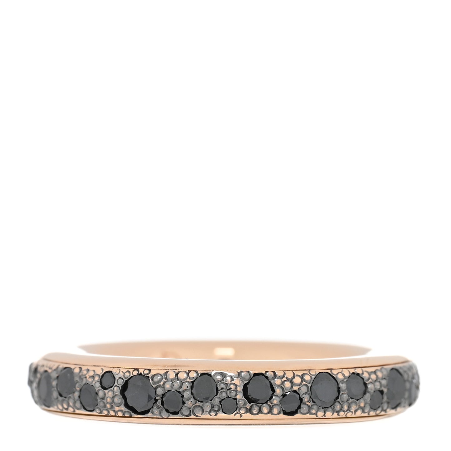 18K Rose Gold Black Diamond Iconica Band Ring 54 6.75