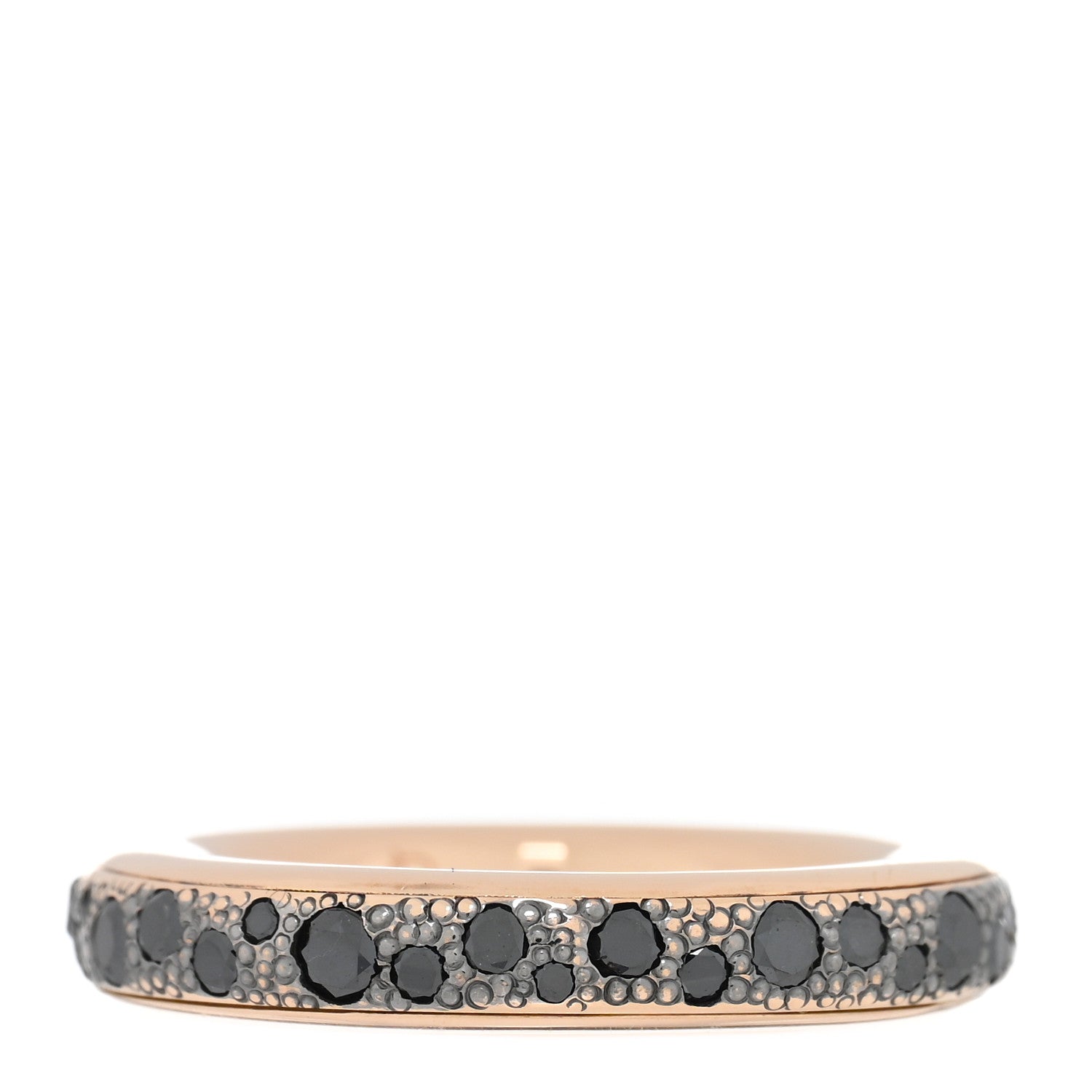Pomellato 18K Rose Gold Black Diamond Iconica Band Ring 54 6.75 1 of 5