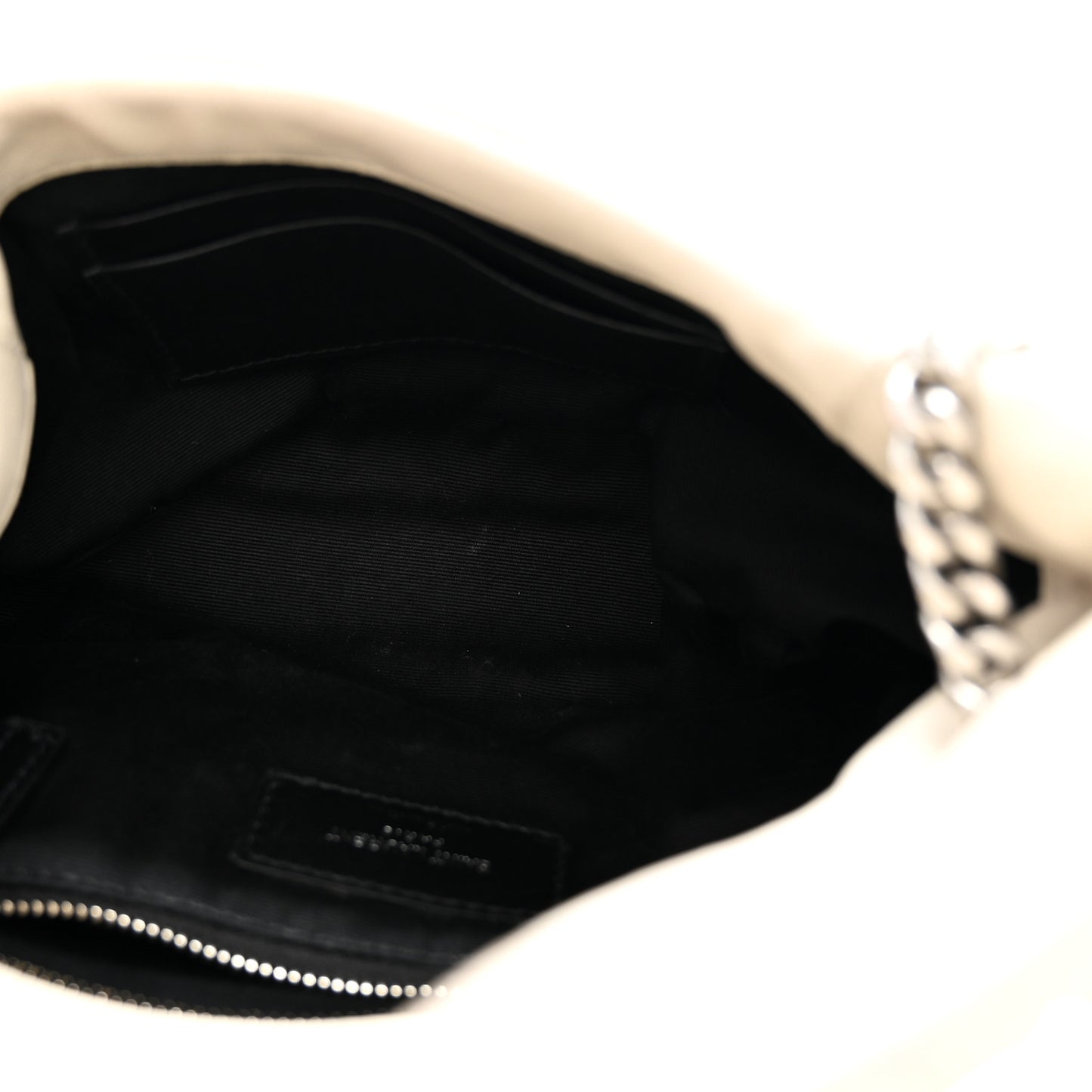 Lambskin Quilted Toy Loulou Puffer Monogram Chain Satchel Crema Soft