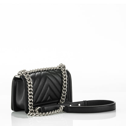 Chanel Calfskin Chevron Quilted Small Boy Flap Black 3 of 8