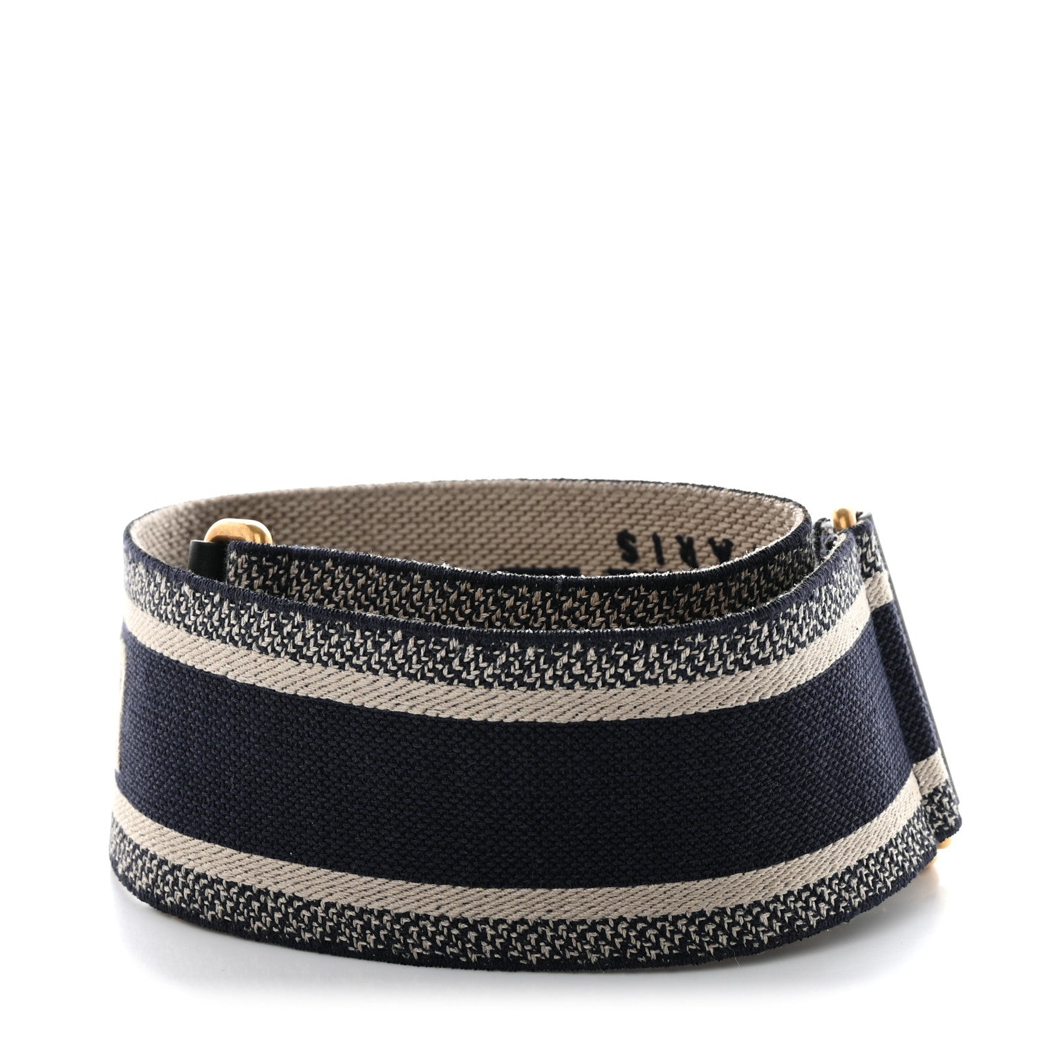 Christian Dior Canvas Embroidered Shoulder Strap Blue 2 of 5