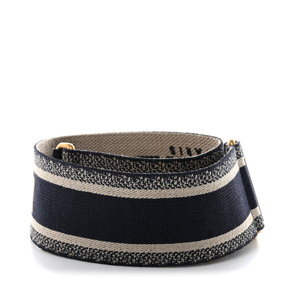 Christian Dior Canvas Embroidered Shoulder Strap Blue 2 of 5
