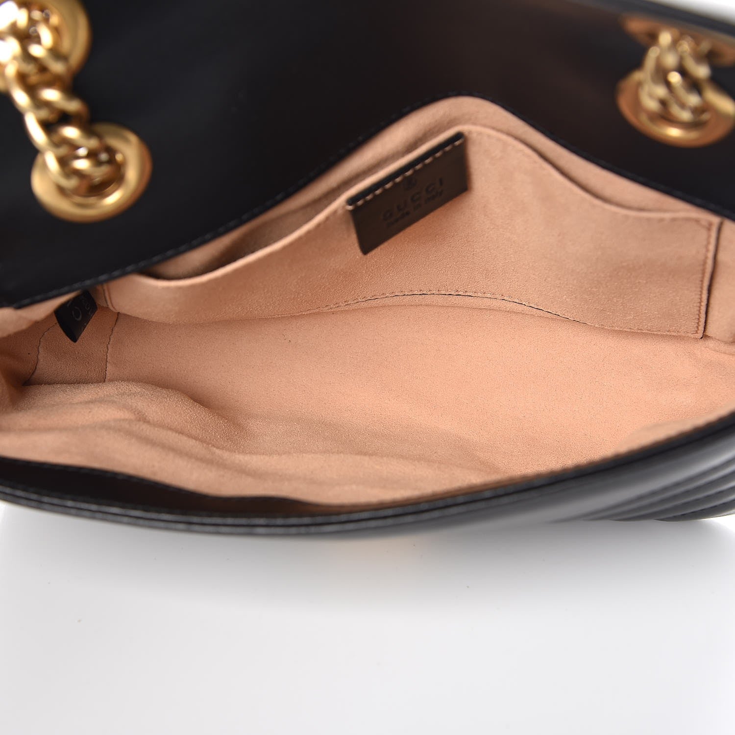 Gucci Calfskin Matelasse Mini GG Marmont Shoulder Bag Black 5 of 7