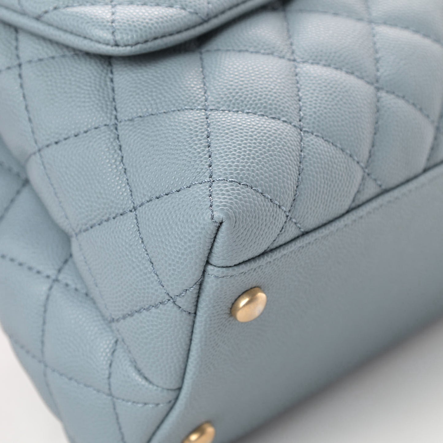 Caviar Quilted Small Coco Handle Flap Blue
