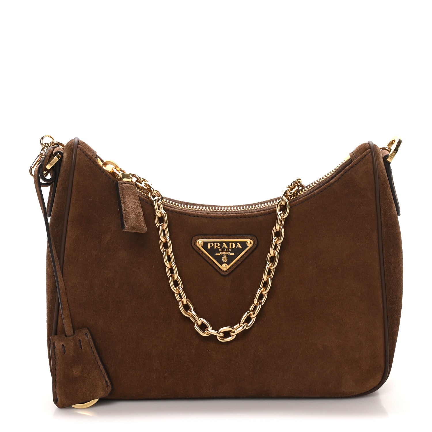 Prada Scamosciato Suede Mini Re-Edition Shoulder Bag Cacao 1 of 10