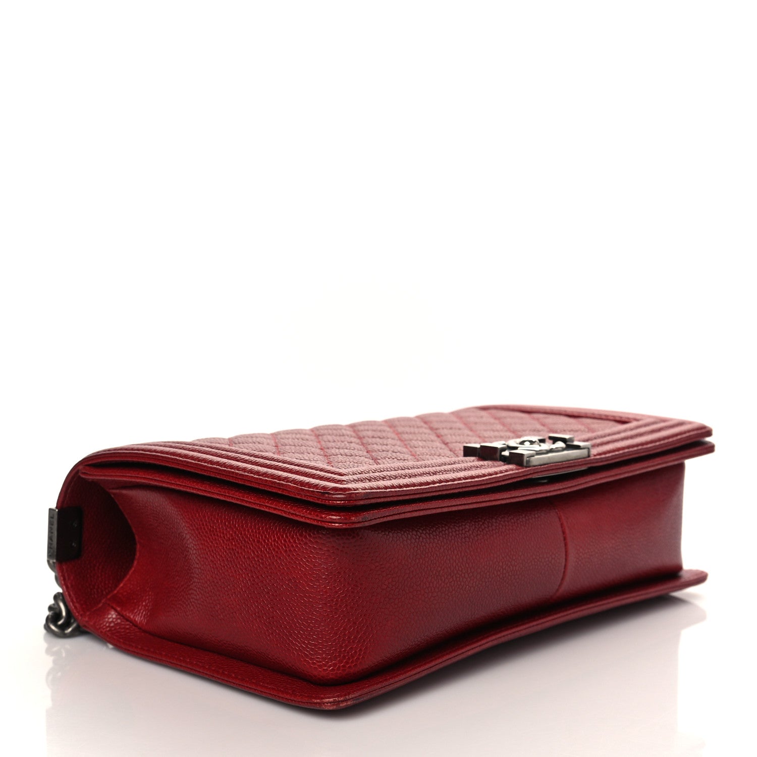 Chanel Caviar Quilted New Medium Boy Flap Dark Red 4 of 10