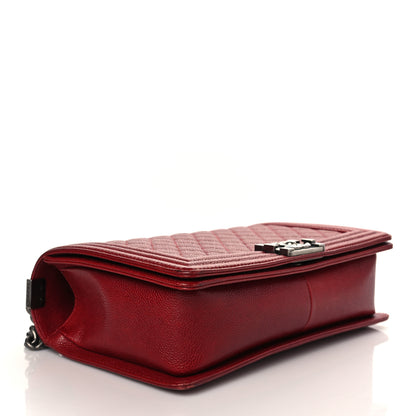 Chanel Caviar Quilted New Medium Boy Flap Dark Red 4 of 10