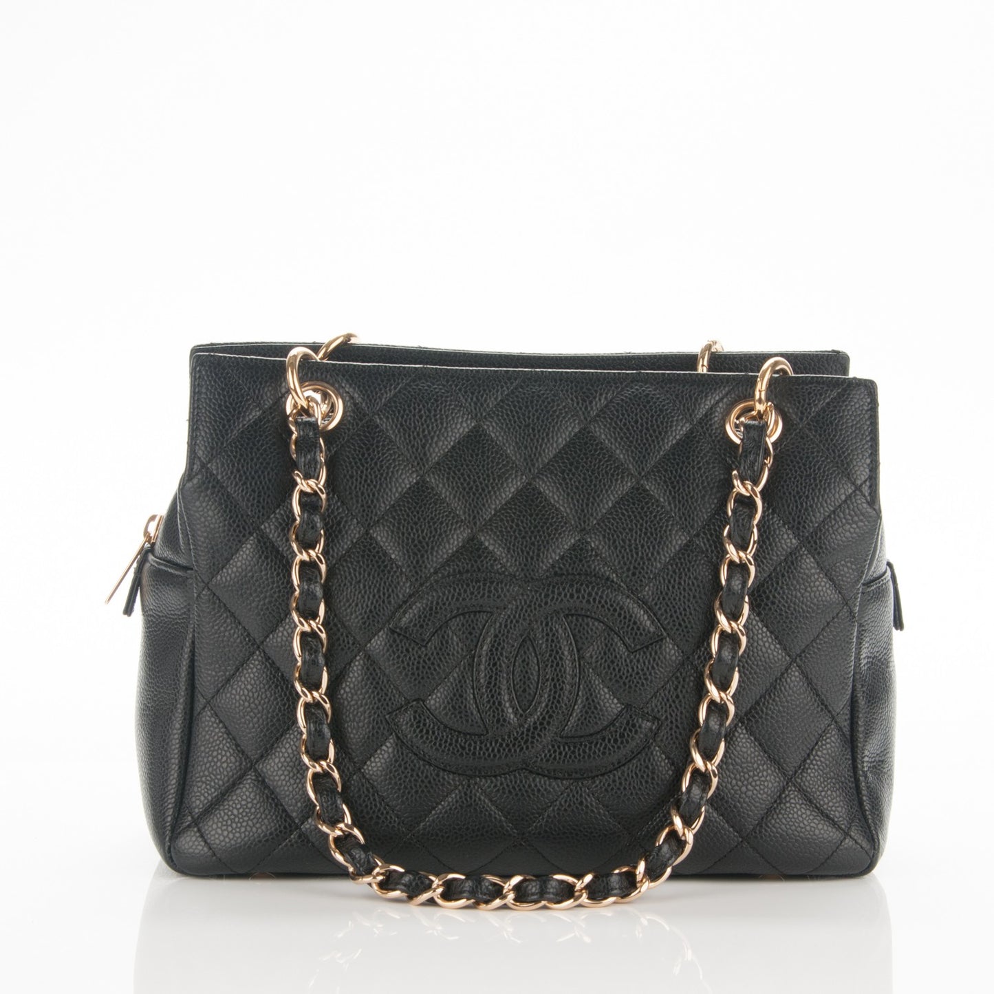 Caviar Quilted Petit Timeless Tote PTT Black