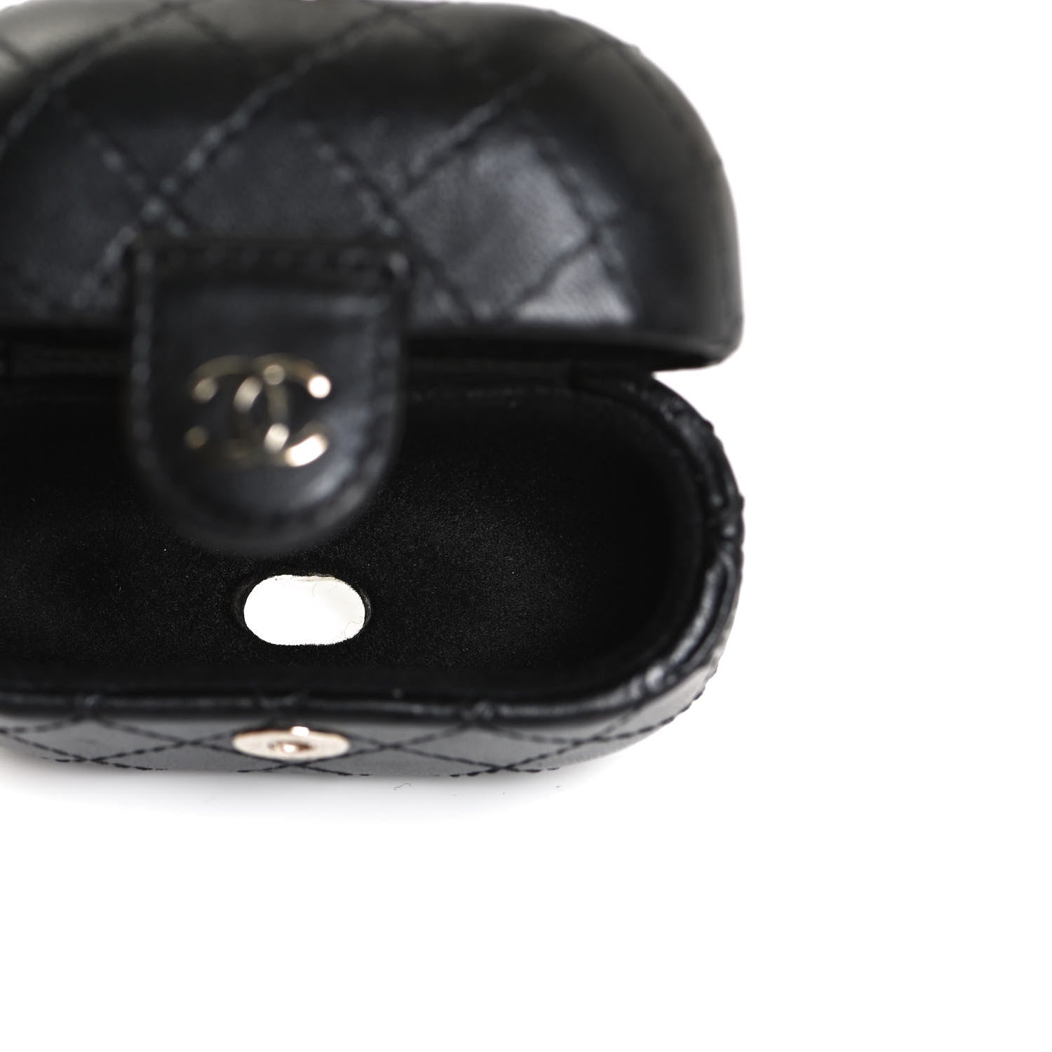 Chanel Lambskin Quilted Airpods Pro Case With Chain Black 4 of 7