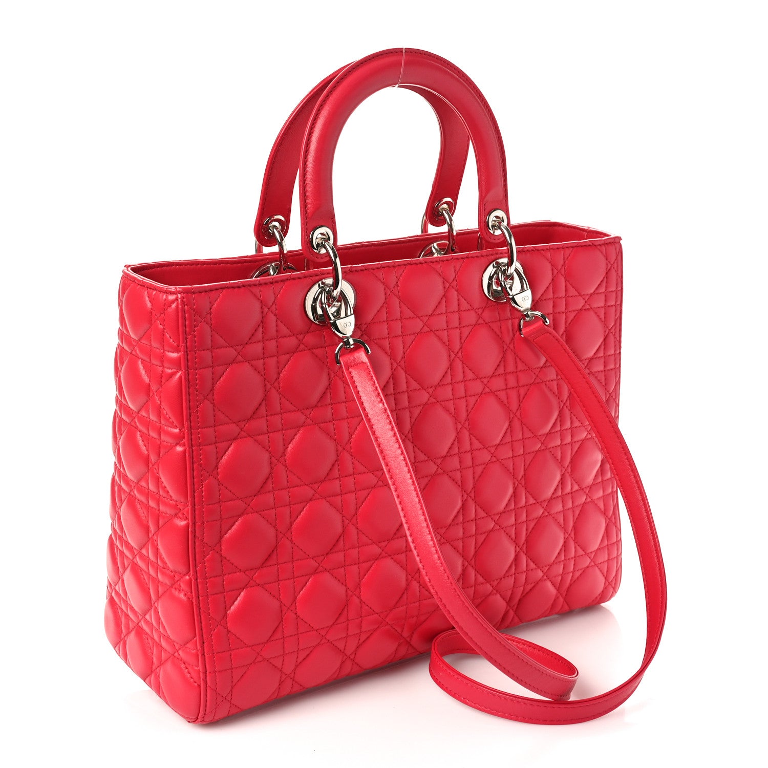 Christian Dior CHRISTIAN DIOR Lambskin Cannage Large Lady Dior Fuchsia 2 of 10