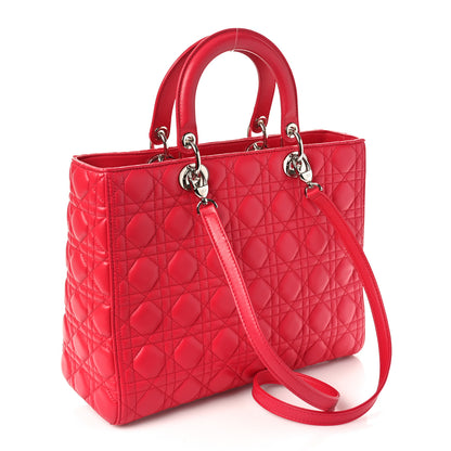 Christian Dior CHRISTIAN DIOR Lambskin Cannage Large Lady Dior Fuchsia 2 of 10