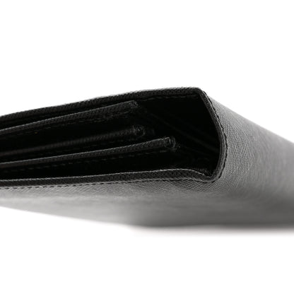 Prada Saffiano Triangle Continental Flap Wallet Black 12 of 12