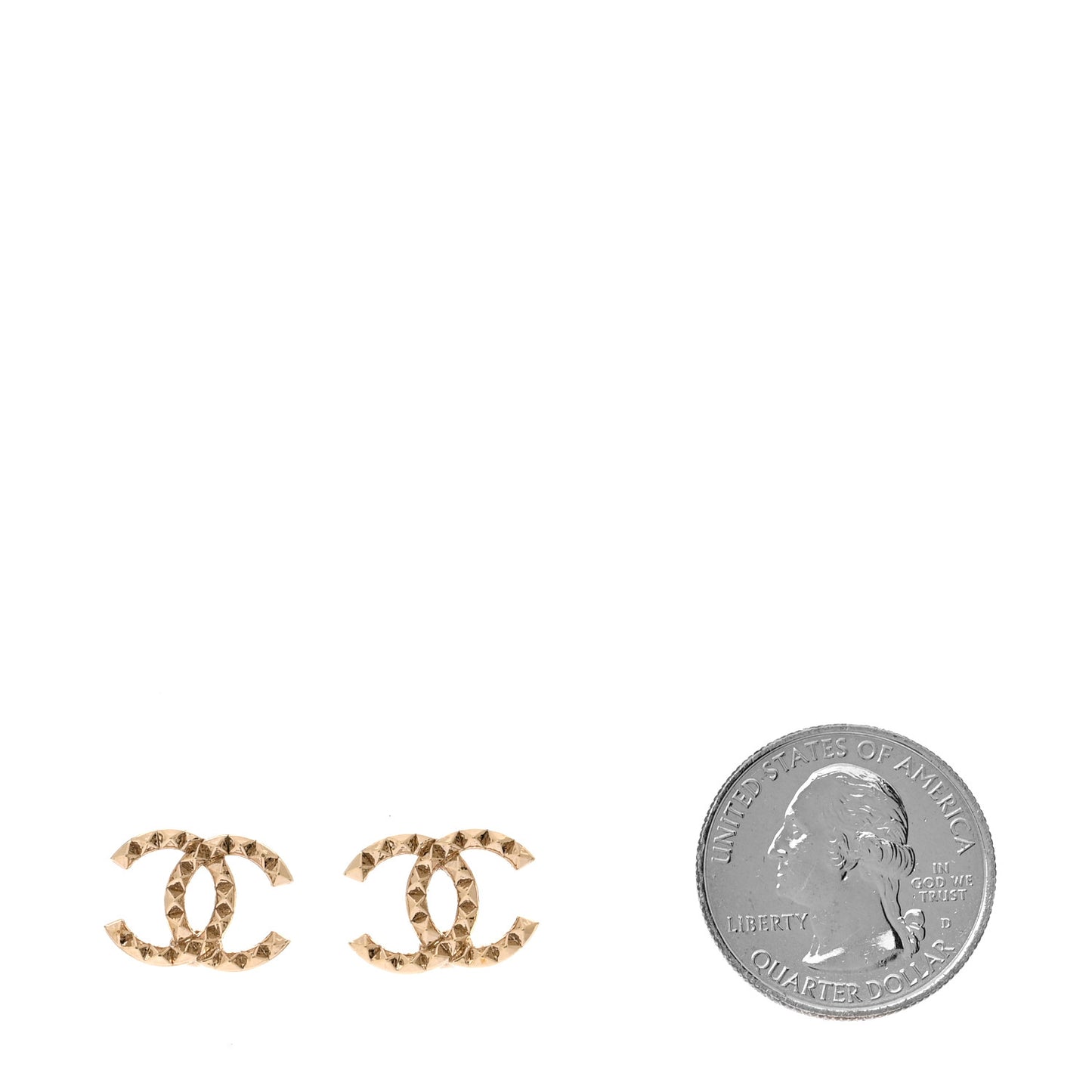 Studded CC Earrings Gold