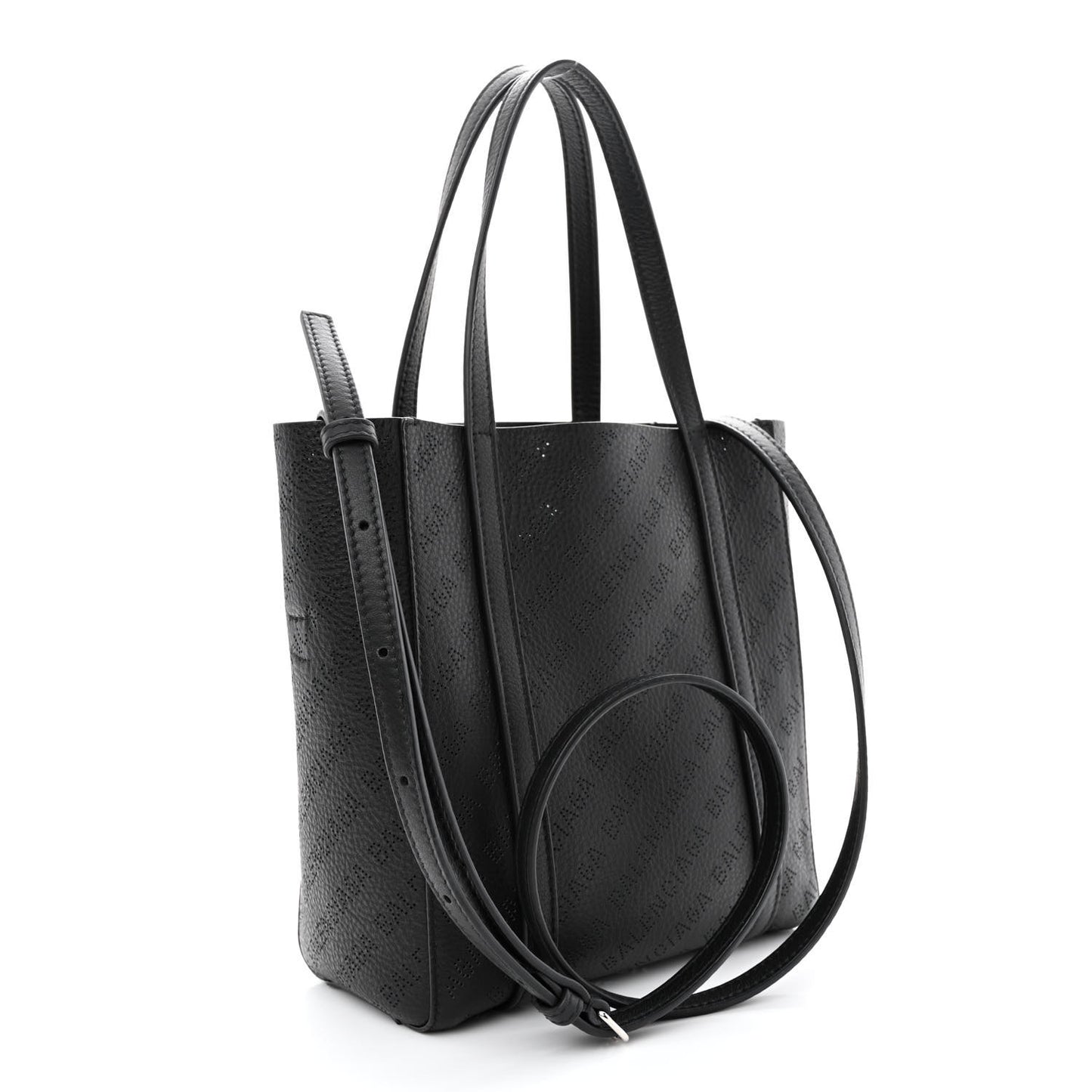 Smooth Calfskin Logo Perforated XXS Everyday Tote Black