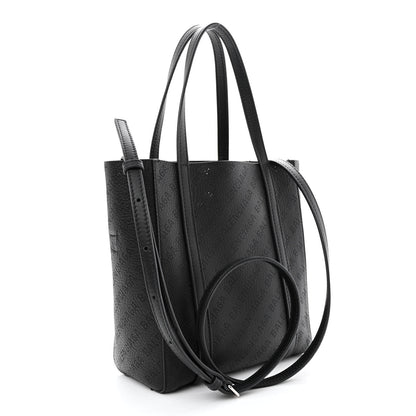 Balenciaga Smooth Calfskin Logo Perforated XXS Everyday Tote Black 3 of 12