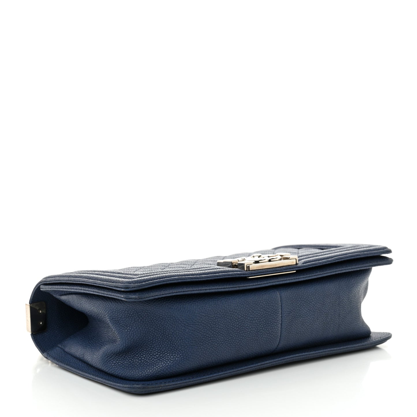 Iridescent Caviar Quilted Medium Boy Flap Blue