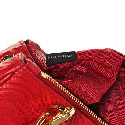 Prada Saffiano Lux Micro Galleria Double Zip Tote Fuoco 7 of 12