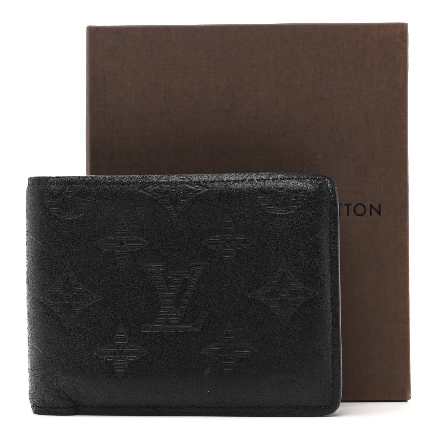 Louis Vuitton Calfskin Monogram Shadow Multiple Wallet Black 11 of 11